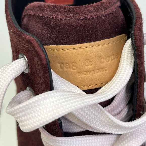 Rag & Bone High Top Sneakers Womens Size 39 (US 8.5 ) Burgundy Merlot Suede